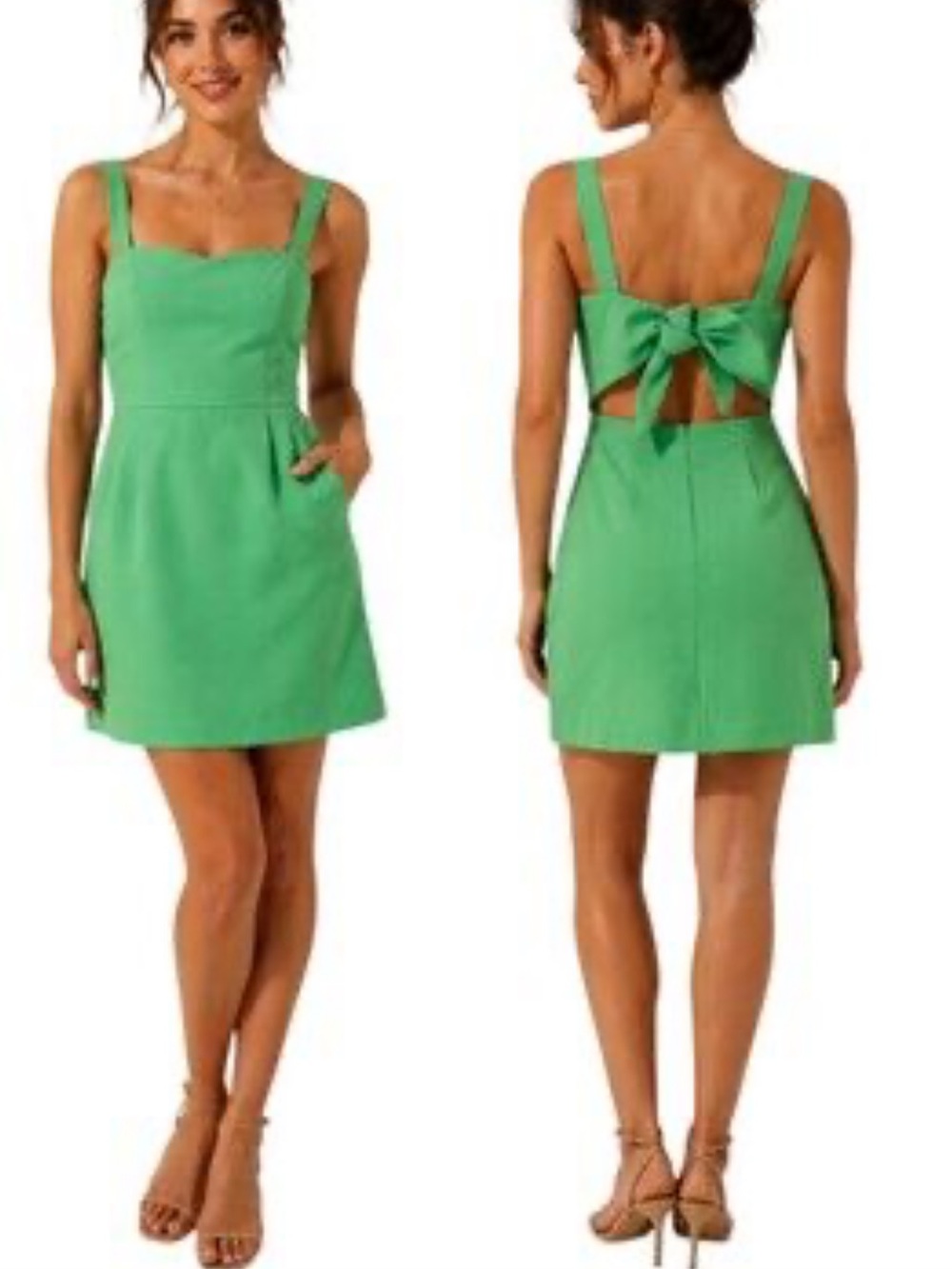 Aritzia  Wilfred Aperature Tie-Back Mini Dress Grass Green Size 10